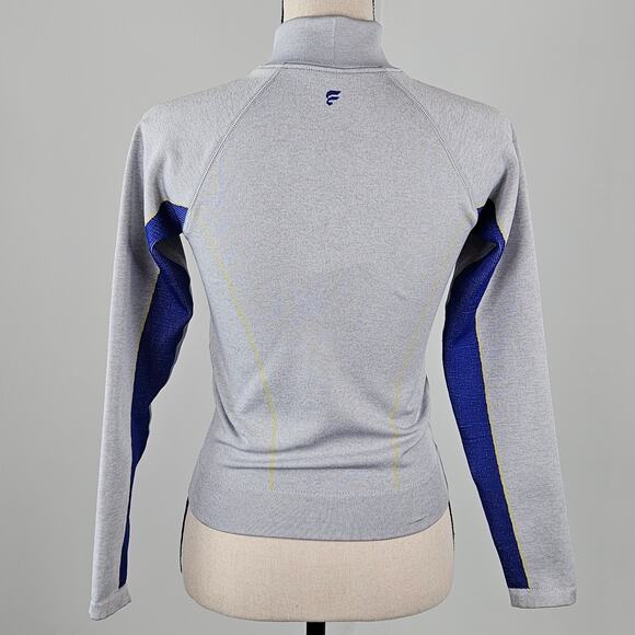 Fabletics Winnie Seamless Panel Track Jacket in Gray Yellow | Women's Small - Picture 7 of 16